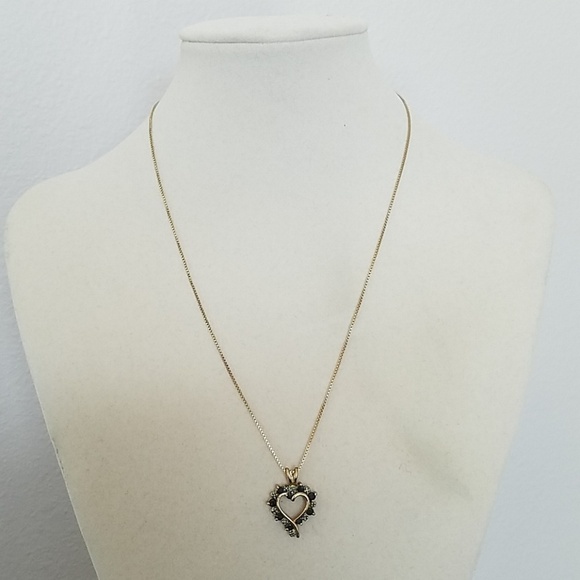 Sterling Silver and Gemstone Heart Necklace - Picture 2 of 5